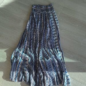 Surf Gypsy wife leg elastic waistband wide leg beach pant